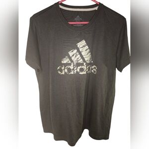 Adidas Black Tee with Textured Logo